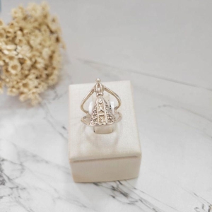 ANEL NOSSA SENHORA APARECIDA CRAVEJADA PRATA 925