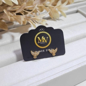 BRINCO ESPIRITO SANTO COM 5 ZIRCÔNIAS BANHADO A OURO 18K