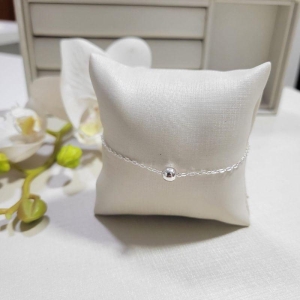 TORNOZELEIRA DE PRATA 925 COM PINGENTE BOLA