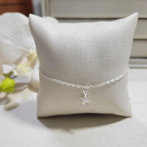 TORNOZELEIRA DE PRATA 925 ESTRELA DO MAR TAM25CM