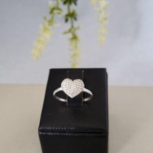 ANEL CORACAO CRAVEJADO PRATA