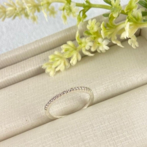 Aparador meia alianca cravejado prata 925