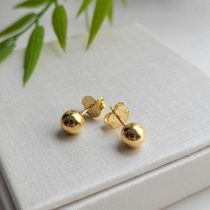 BRINCO BOLINHA MÉDIA BANHADO A OURO 18K