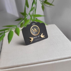 BRINCO POMBINHA DA PAZ PEQUENA BANHADA A OURO 18K