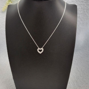 COLAR  CORACAO ZIRC PRATA