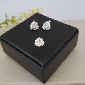 CONJUNTO PRATA CRAVEJADO