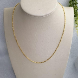 Corrente elo cartie curta banhada a ouro 18k