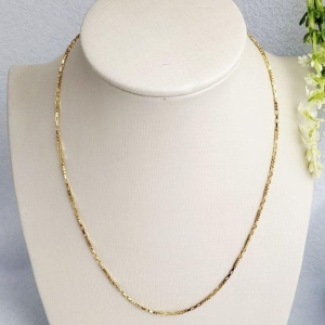 CORRENTE TIJOLINHO FINO BANHADO A OURO 18K TAM45CM