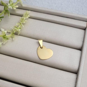 PINGENTE CORAÇÃO CHAPADO BANHADO A OURO 18K