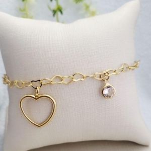 PULSEIRA CORACAO VAZADO ZIRC