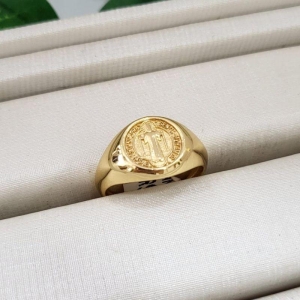 ANEL SÃO BENTO BANHADO A OURO 18K