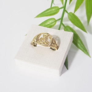 ANEL SÃO JORGE BANHADO A OURO 18K