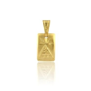 PINGENTE ESCRAVA RETANGULAR BANHADO A OURO 18K