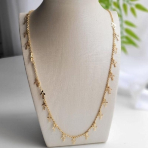 RIVIERA CRUZ TRABALHADA BANHADO A OURO 18K TAM80CM