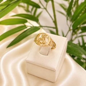 ANEL SÃO JORGE BANHADO A OURO 18K