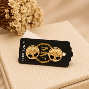BRINCO OURINHO ARVORE DA VIDA PEQUENO BANHADO A OURO 18K
