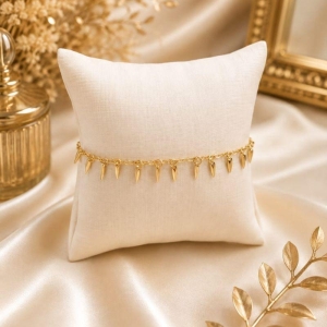 PULSEIRA GOTINHAS PONTUDAS BANHADA A OURO 18K TAM20CM