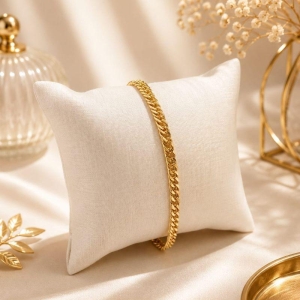 Pulseira masculina elo grumet dupla banhado a ouro 18k