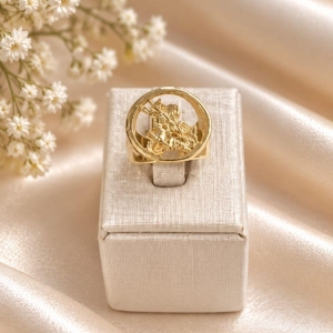 ANEL SÃO JORGE BANHADO A OURO 18K