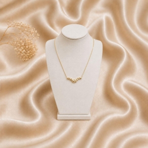 Colar organico onda tralhada banhado no ouro 18k