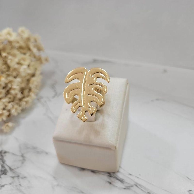 Anel costela de adao aberta banhado a ouro 18k