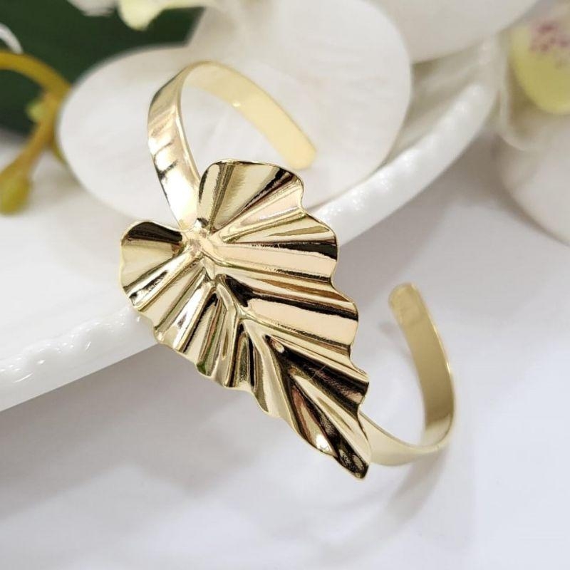 Bracelete costela de adao banhado a ouro 18k