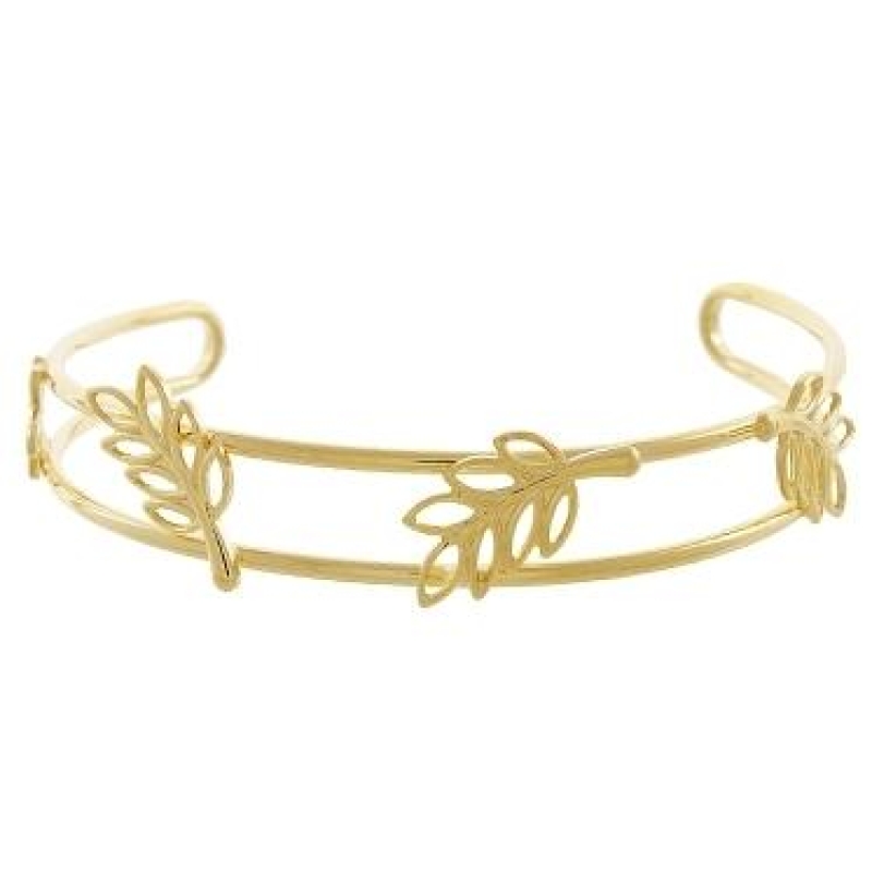 Bracelete duplo com quatro folhas banhado a ouro 18k