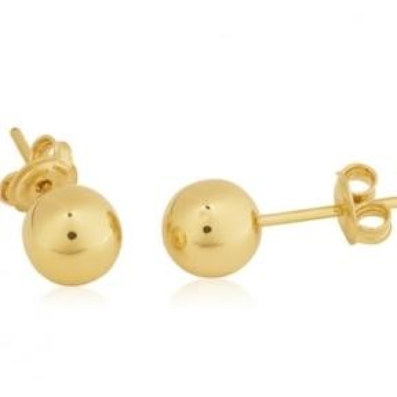 BRINCO BOLINHA MÉDIA BANHADO A OURO 18K