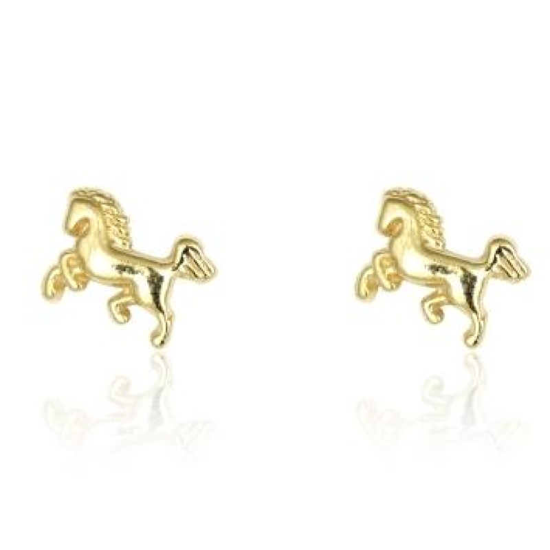 BRINCO CAVALO PEQUENO BANHADO A OURO 18K