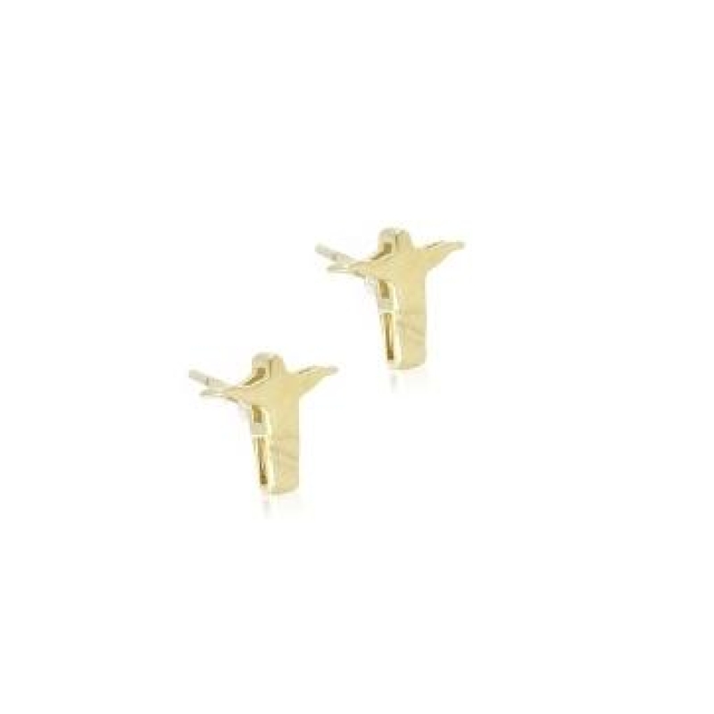 BRINCO CRISTO PLACA LISA BANHADO A OURO 18K