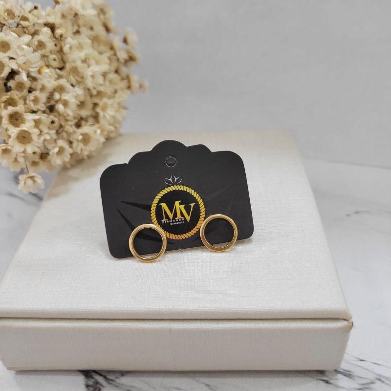 BRINCO ELO REDONDO VAZADAO MÉDIO BANHADO A OURO 18K