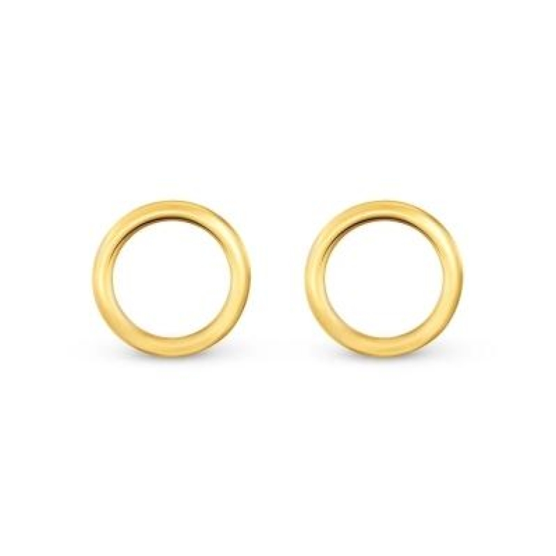 BRINCO ELO REDONDO VAZADAO PEQUENO BANHADO A OURO 18K