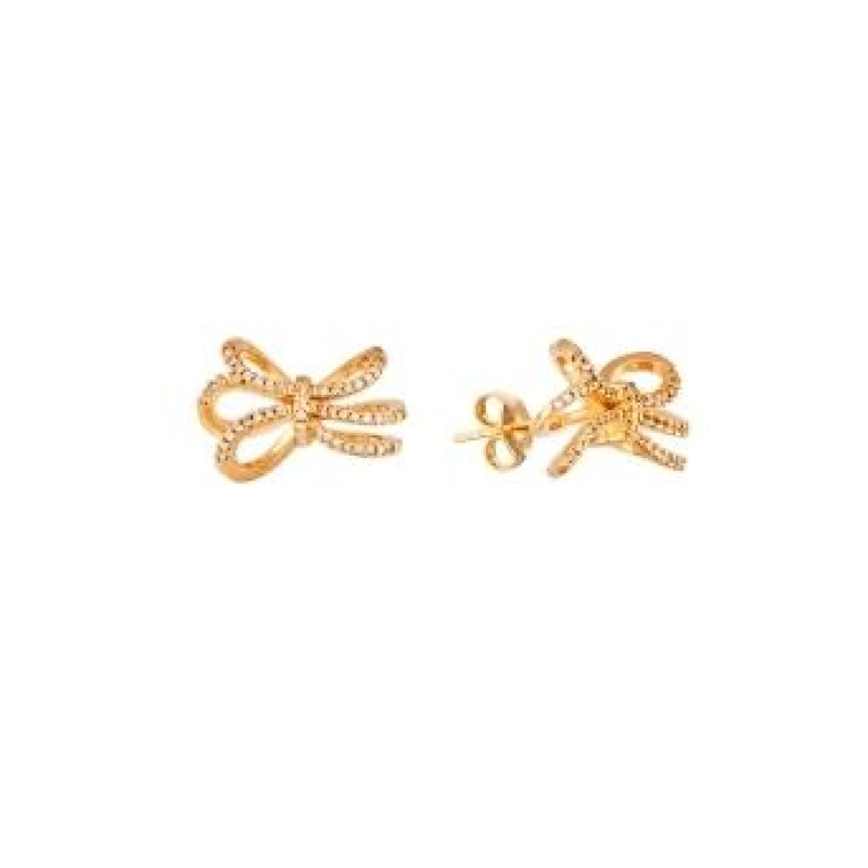 BRINCO LAÇO TRIPLO CRAVEJADO BANHADO A OURO 18K