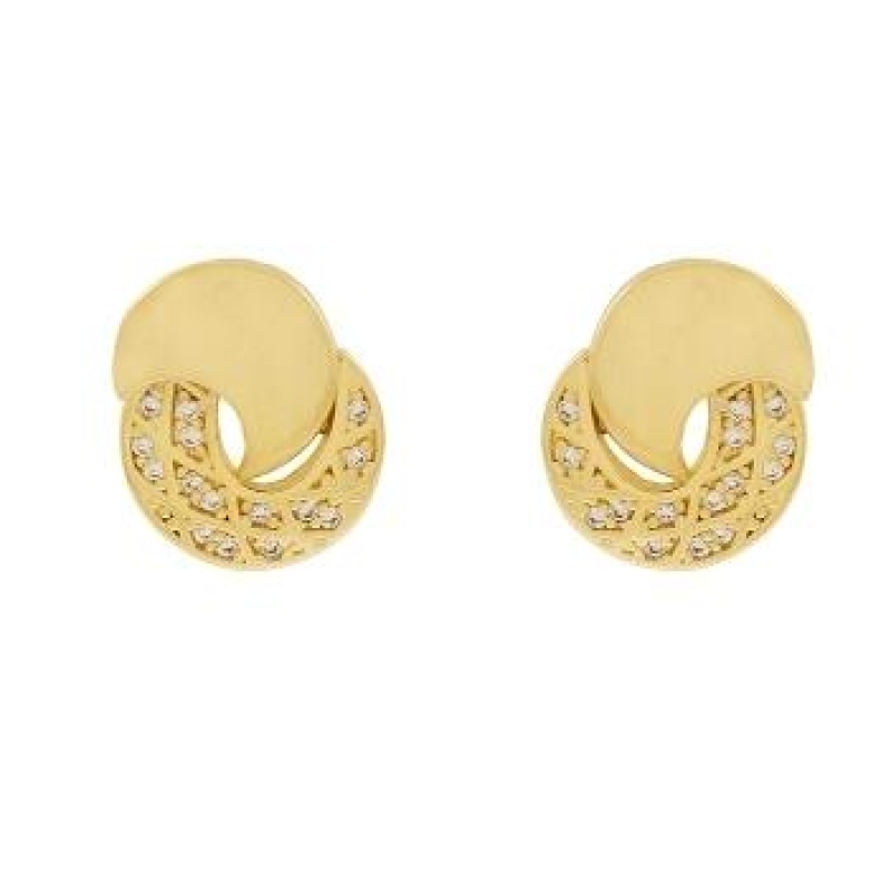 BRINCO LISO E CRAVEJADO BANHADO A OURO 18K