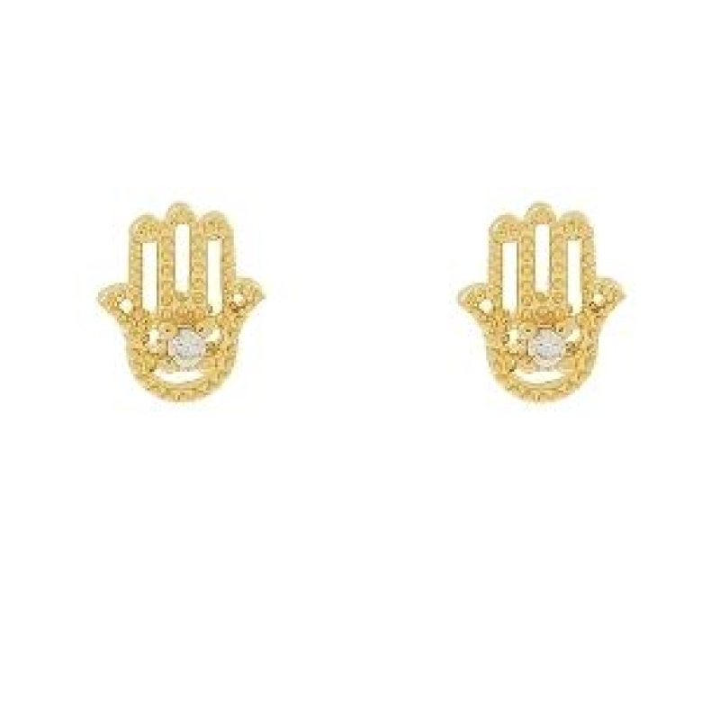 BRINCO MÃO COM UMA ZIRCÔNIA NO MEIO BANHADO A OURO 18K