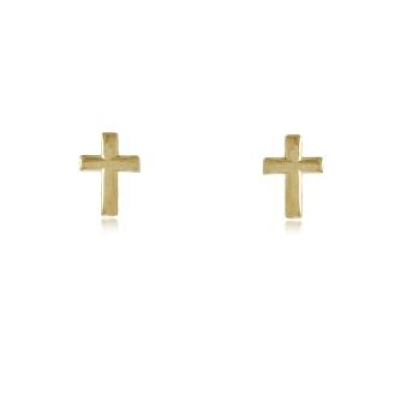 BRINCO MINI CRUZ BANHADO A OURO 18K