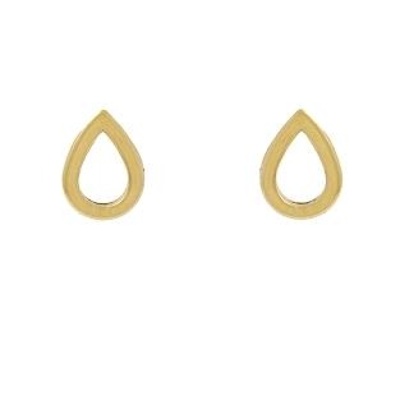 BRINCO MINI GOTA VAZADA BANHADA A OURO 18K