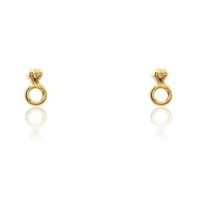 BRINCO MODELO DE ANEL SOLITÁRIO BANHADO A OURO 18K