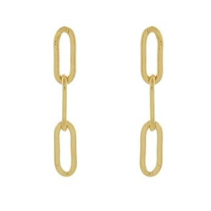 Brinco tres elos cartie banhado a ouro 18k