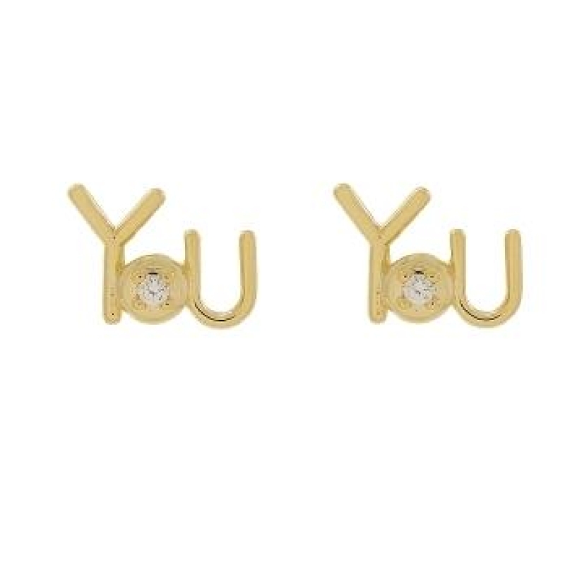 BRINCO YOU COM UMA ZIRCONIA BANHADO A OURO 18K
