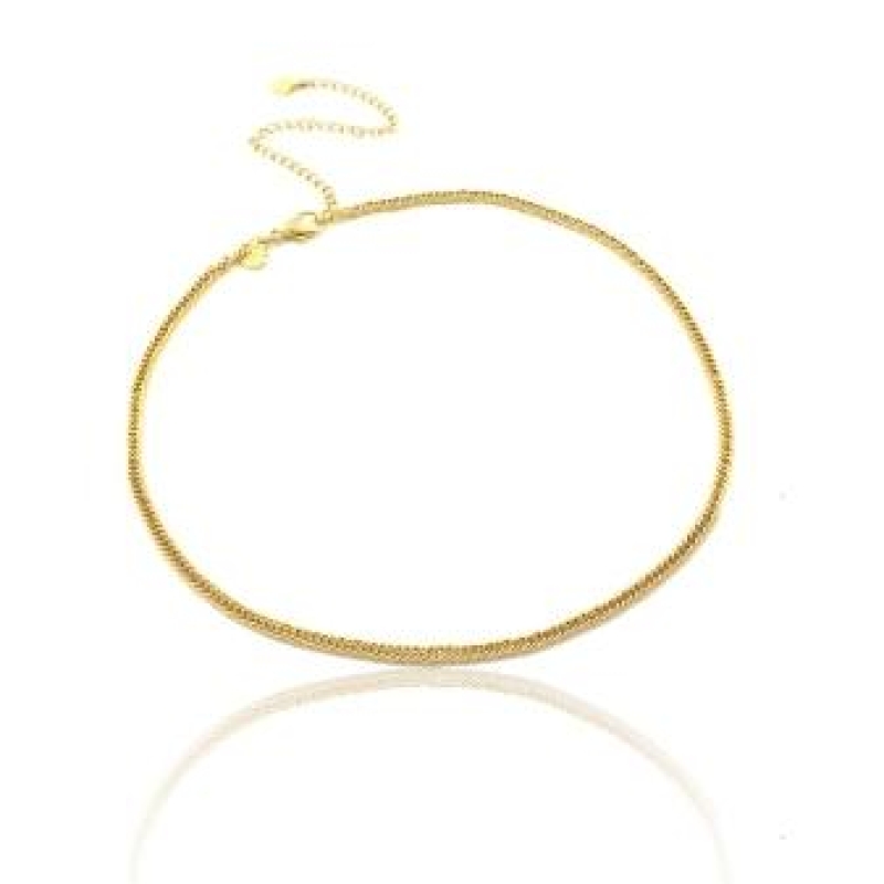 CHOCKER ELOS GRUMINHOS BANHADO A OURO 18K