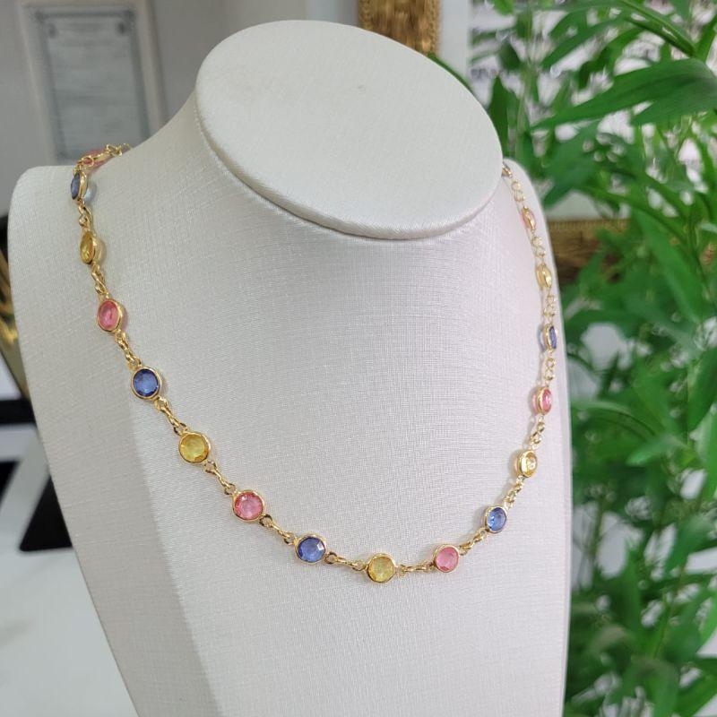 CHOCKER PEDRAS REDONDAS COLORIDAS BANHADA A OURO 18K