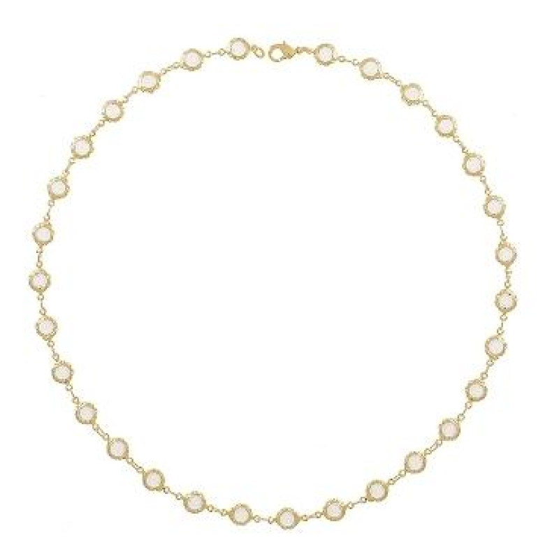 COLAR ACRÍLICO CRISTAL BANHADO A OURO 18K