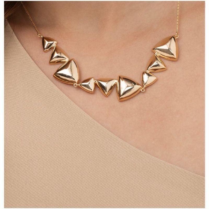 Colar triangulos banhado no ouro 18k