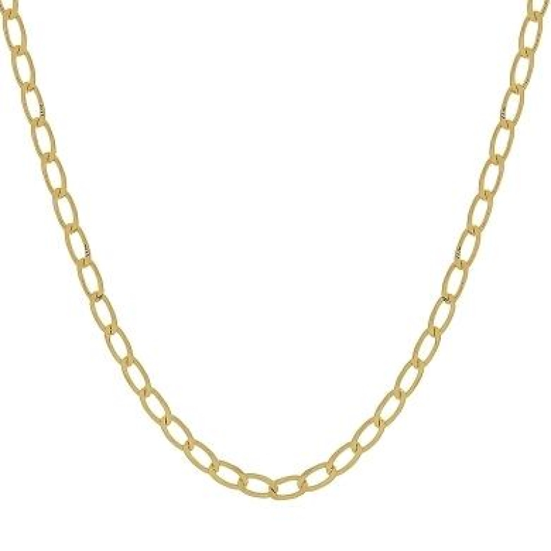 Corrente elo grumet longo banhado a ouro 18K