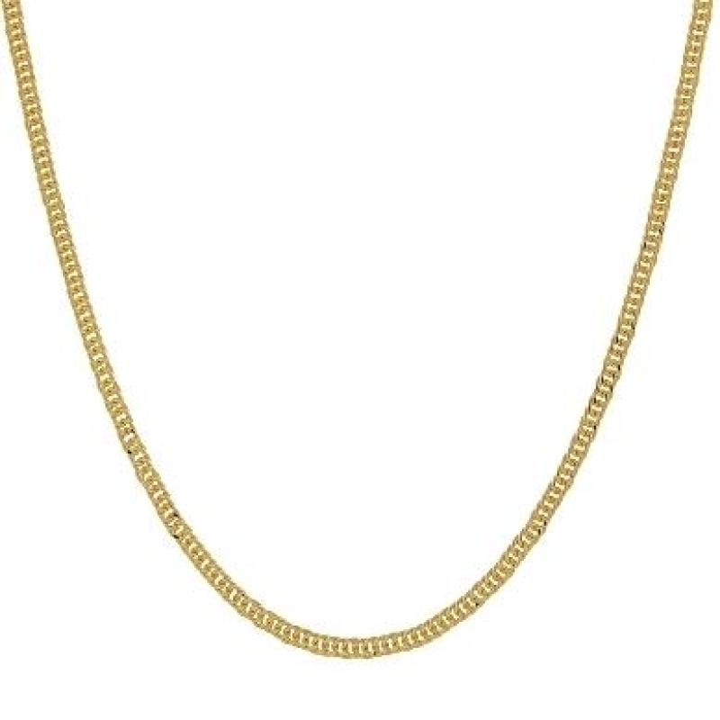 Corrente grume dupla lixada banhado a ouro 18k