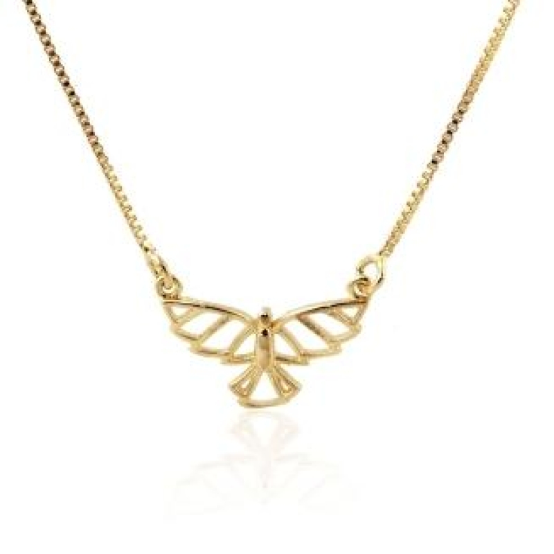 GARGANTILHA ESPIRITO SANTO BANHADO A OURO 18K