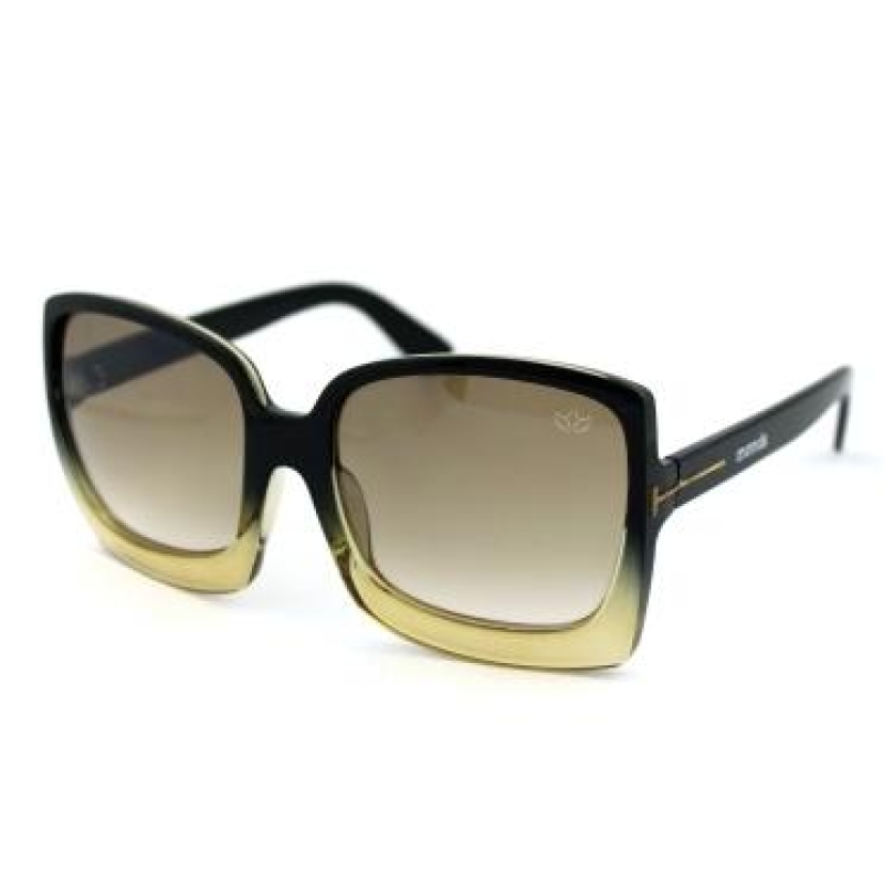 ÓCULOS DE SOL MONDS QUADRADO PRETO E AMARELO DEGRADÊ GRANDE