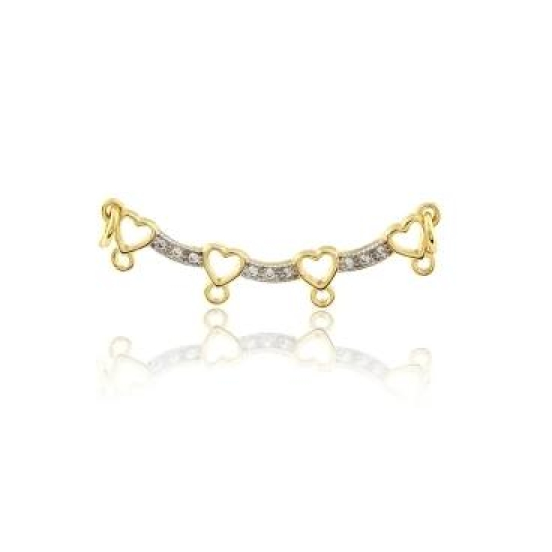 PINGENTE CANGA CRISTAL 4  FILHOS BANHADO A OURO 18K