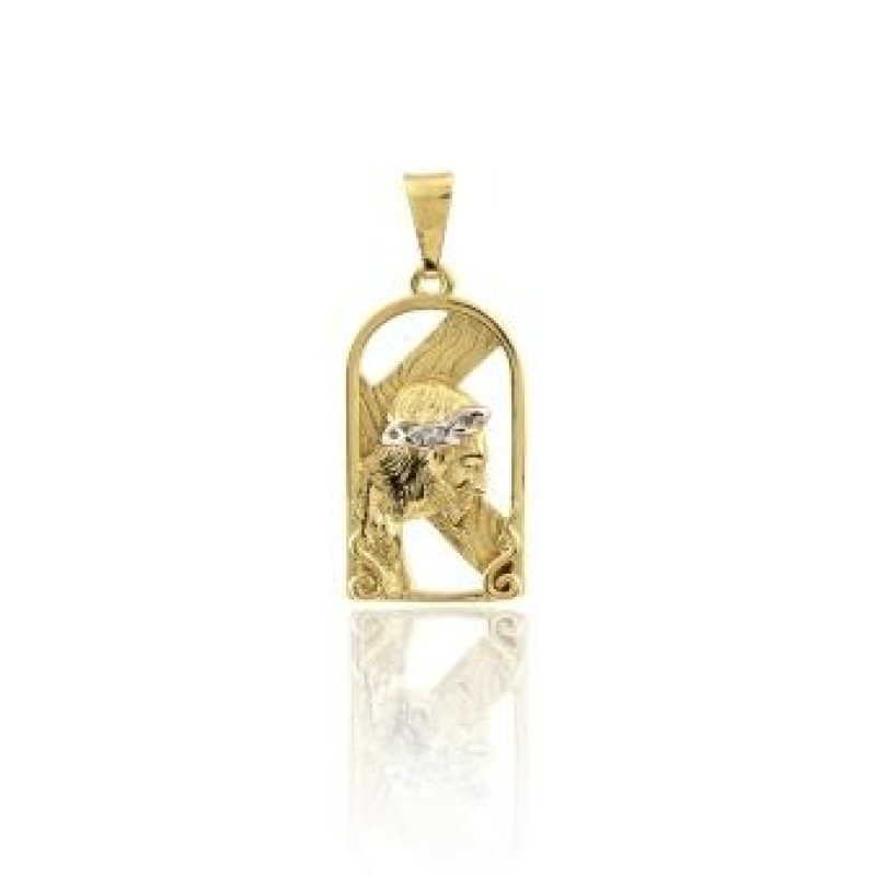 PINGENTE CRUZ COM CRISTO BANHADO A OURO 18K